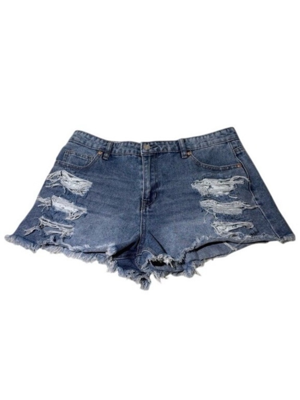 Cutoff Jean Shorts 100% Cotton Distressed Denim 90s Shorts Spring Summer Size 11